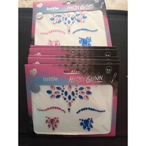 20 Lottie London Harley Quinn Face Body Gems Pigtails Pink Blue Rhinestone NEW